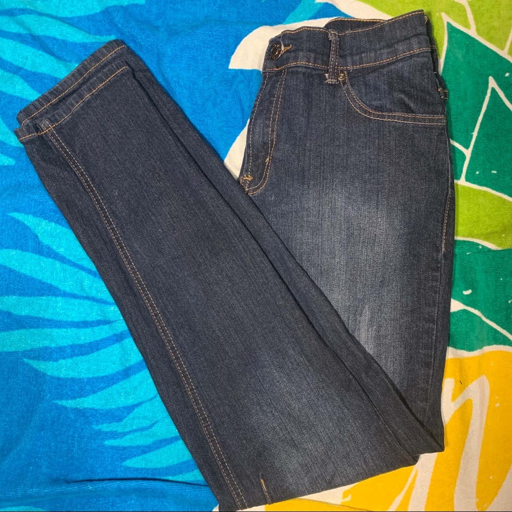 One Tough Brand Slightly Distressed Blue Jeans